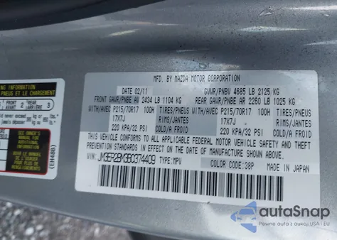 2011 Mazda Cx-7 I Sport from USA, damaged, VIN JM3ER2BM3B0374409